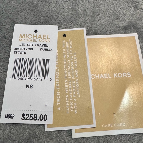 Michael Kors Monogrammed Gray and Cream Tote - Picture 8 of 8